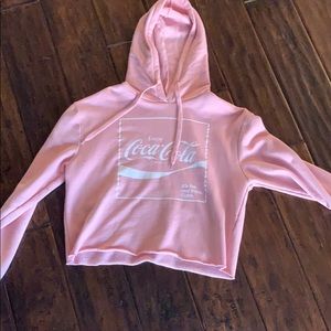 Pastel Pink Cropped Coca-Cola Sweatshirt